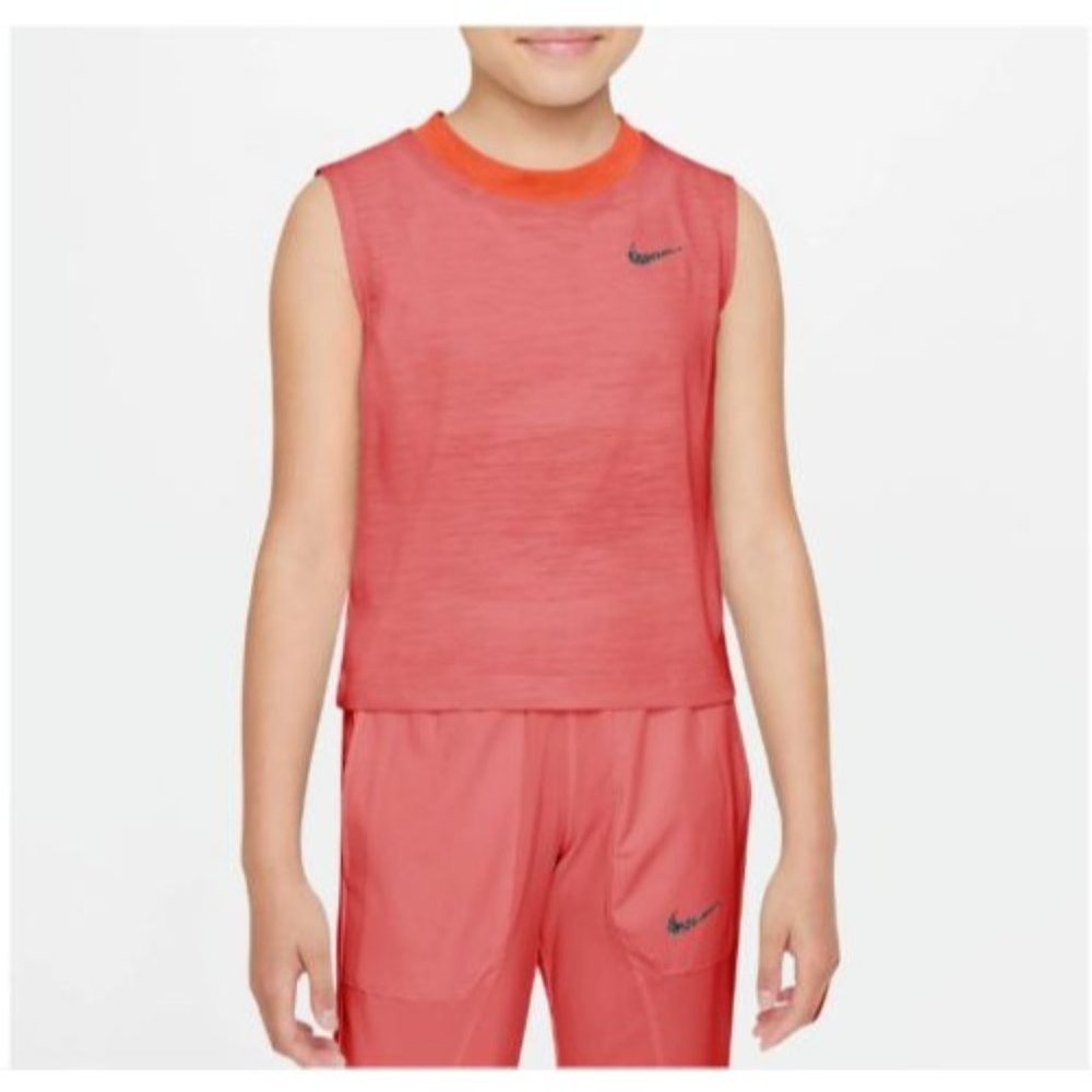 NWT Nike Girls Dri-Fit Yoga Tank Top Pink Salt Size Medium $35 MSRP